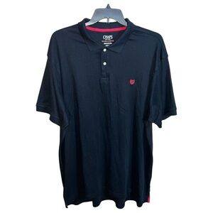 Chaps Polo Shirt Men’s Size 3XLT Black Red Natural Stretch Short Sleeve
